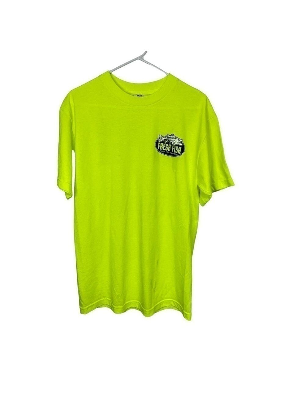 Fresh Fish Neon Yellow T Shirt Medium
